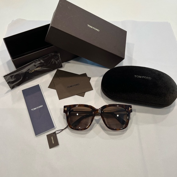 TOM FORD NWT Tracy Havana Brown Gradient Polarized Sunglasses - Picture 5 of 12